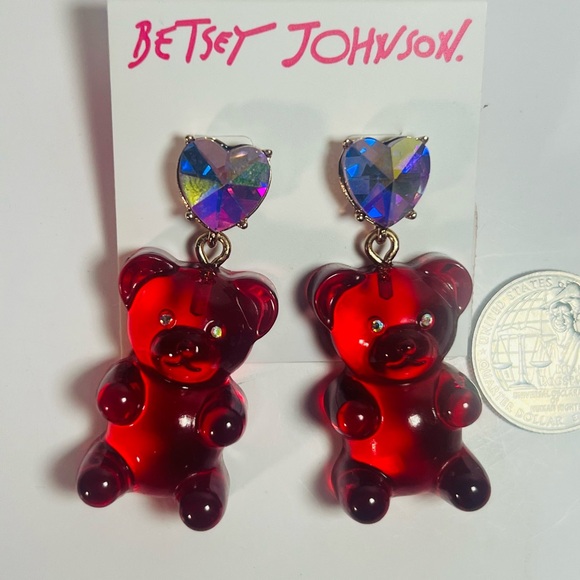 Betsey Johnson Gummy Bear Christmas Earrings Holiday Jewelry New NWT - Picture 3 of 9